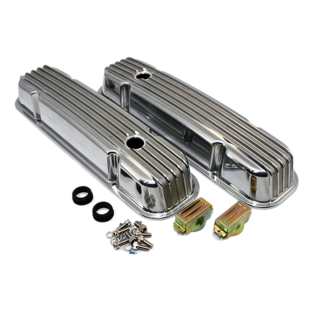 Pontiac V8 Polished Finned Valve Covers