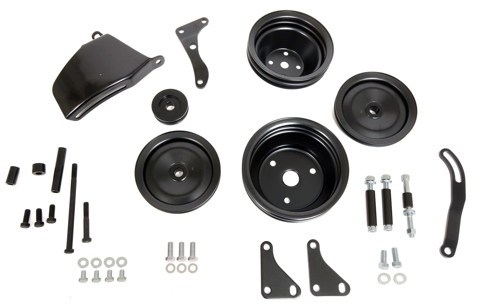 Chevrolet small block pulley kit black lwp